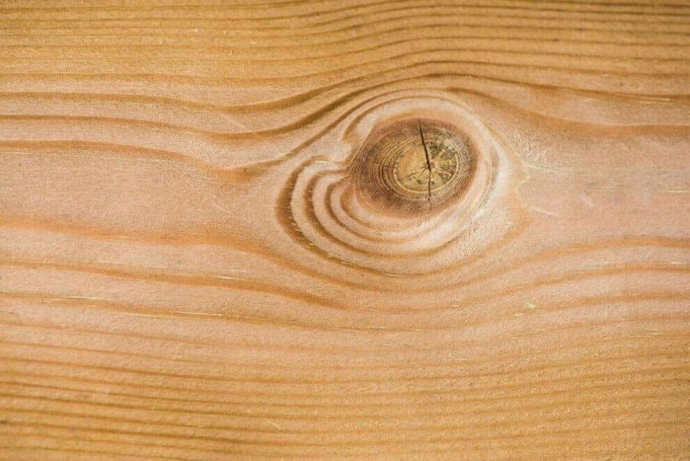A knot in a piece of wood.