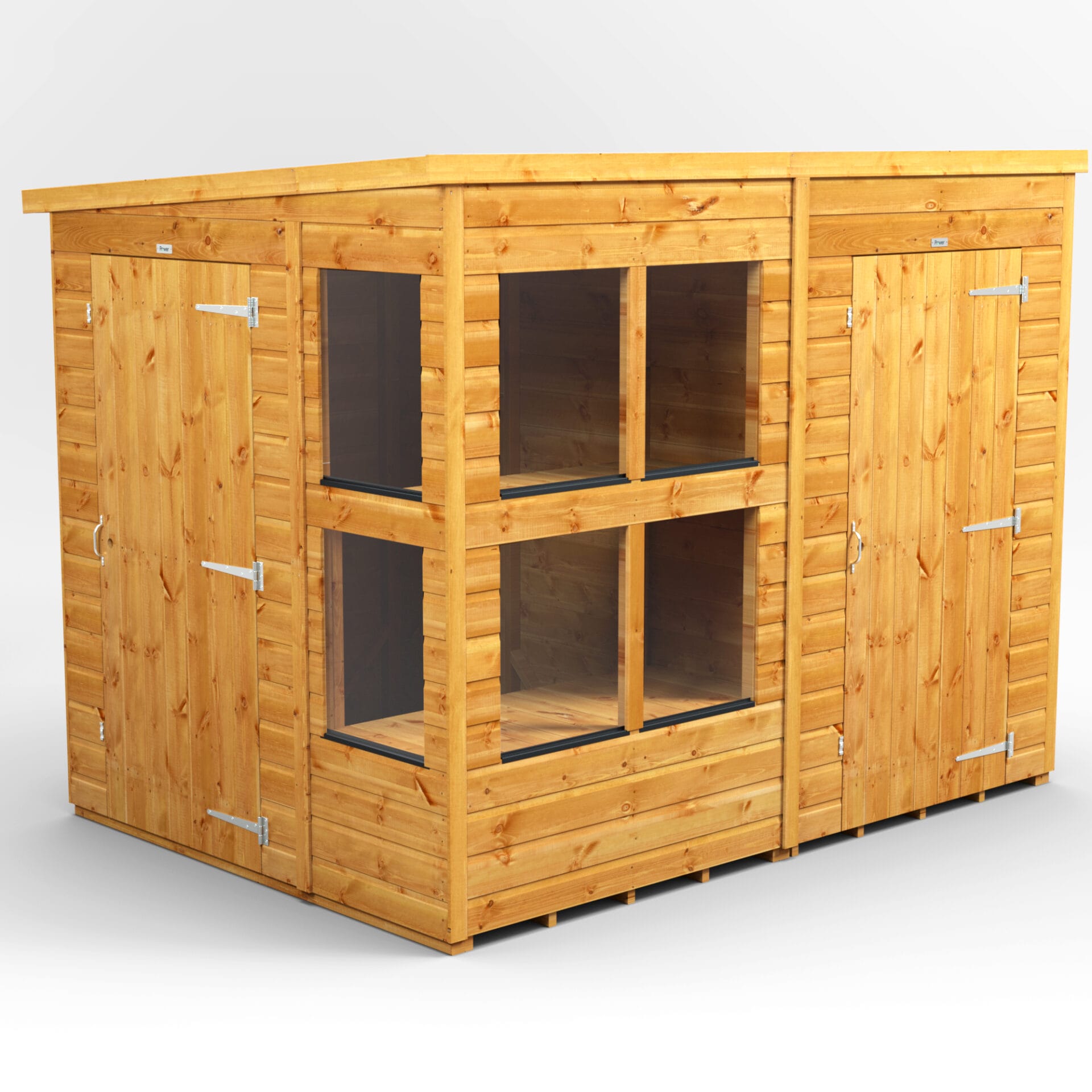 8×6 Power Pent Potting Shed Combi (includes 4ft Side Store)