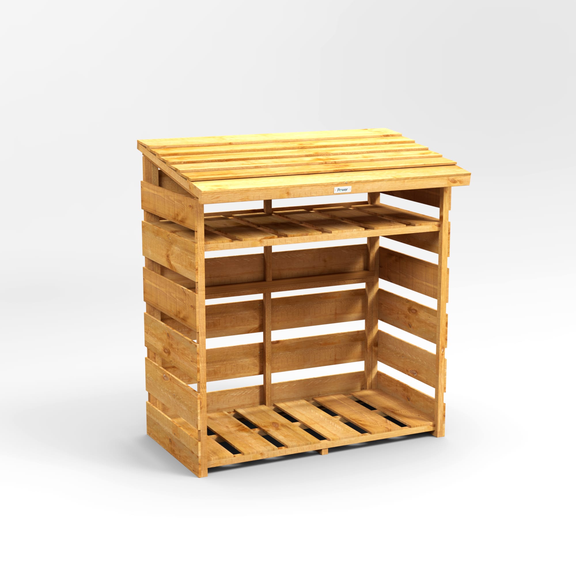 4x2 Log Store With Kindling Shelf